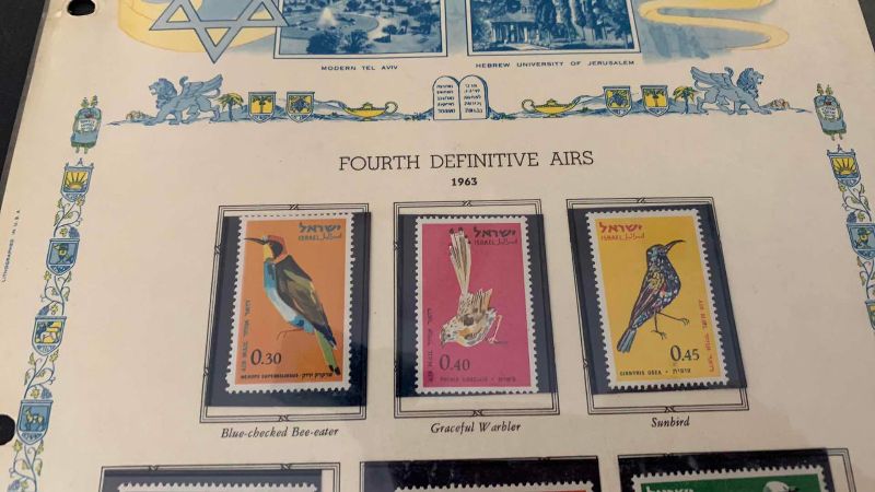 Photo 1 of VINTAGE 1963 ISRAEL BIRD POSTAL ISSUES