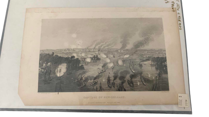 Photo 1 of ANTIQUE ORIGINAL PRINT 1800’S “CAPTURE OF NEW ORLEANS”