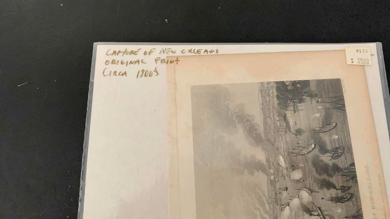 Photo 1 of ANTIQUE ORIGINAL PRINT 1800’S “CAPTURE OF NEW ORLEANS”