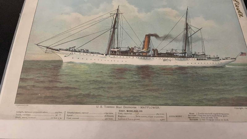 Photo 1 of ANTIQUE ORIGINAL PRINT 1800’S “THE MAYFLOWER”