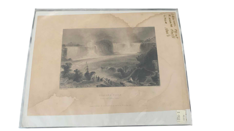 Photo 1 of ANTIQUE ORIGINAL PRINT 1800’S “NIAGRA FALLS”