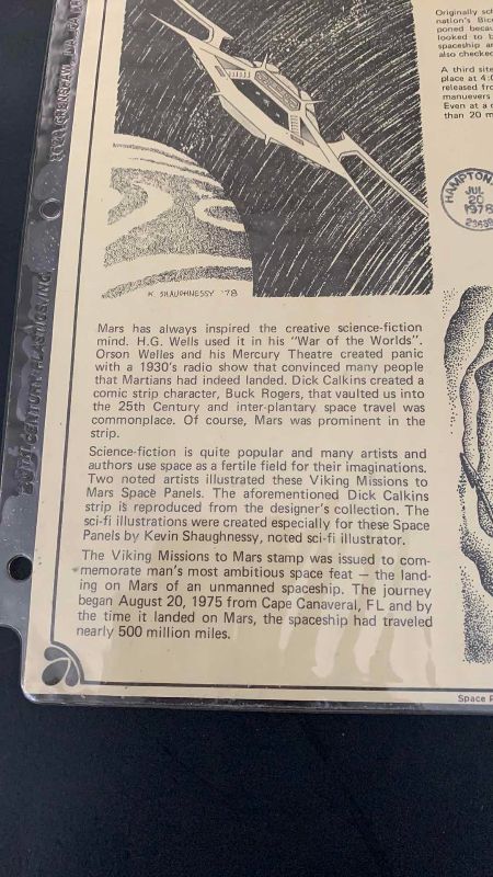 Photo 1 of VINTAGE “VIKING MISSIONS TO MARS” LANDING COMMEMORATIVE STAMP ISSUE