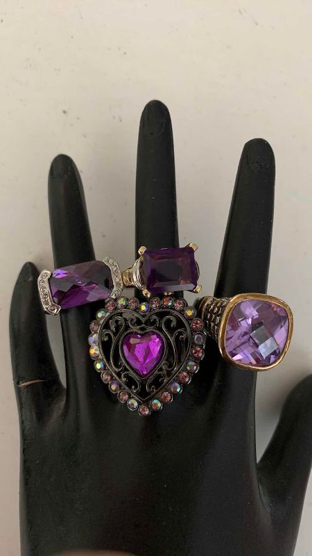 Photo 1 of 4-LADIES PURPLE COCKTAIL RINGS