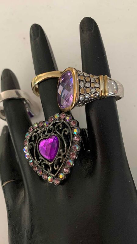Photo 1 of 4-LADIES PURPLE COCKTAIL RINGS