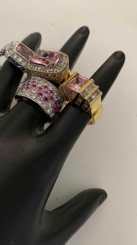 Photo 1 of 4-LADIES PINK COCKTAIL RINGS