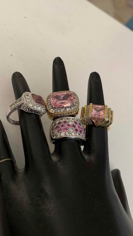 Photo 1 of 4-LADIES PINK COCKTAIL RINGS