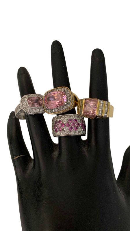 Photo 1 of 4-LADIES PINK COCKTAIL RINGS