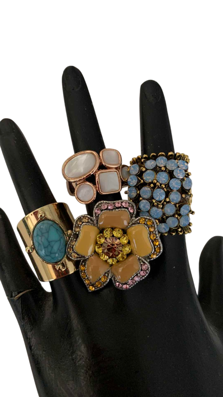 Photo 1 of 4-LADIES MULTI-STONE COCKTAIL RINGS