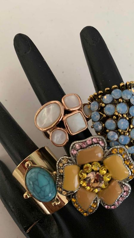 Photo 1 of 4-LADIES MULTI-STONE COCKTAIL RINGS