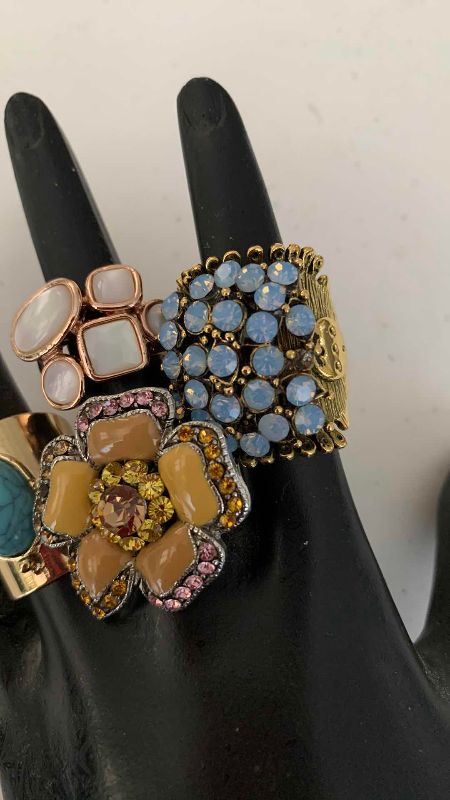 Photo 1 of 4-LADIES MULTI-STONE COCKTAIL RINGS