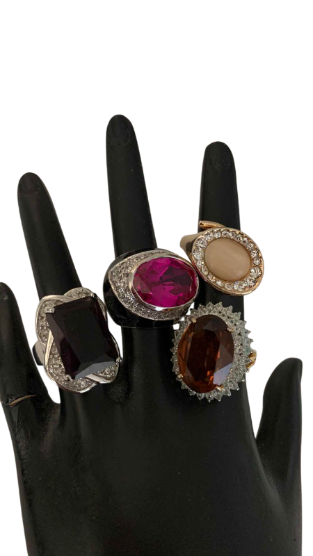 Photo 1 of 4-LADIES BEJEWELED COCKTAIL RINGS