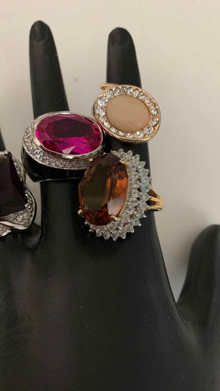 Photo 1 of 4-LADIES BEJEWELED COCKTAIL RINGS