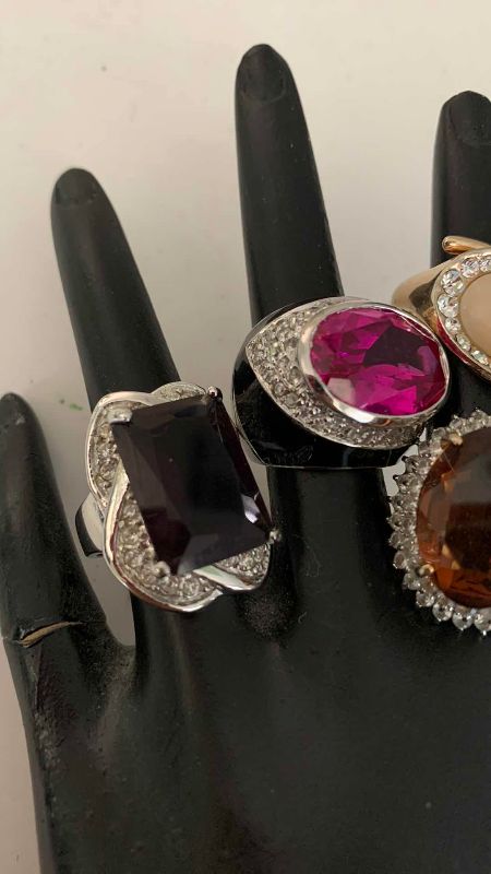 Photo 1 of 4-LADIES BEJEWELED COCKTAIL RINGS