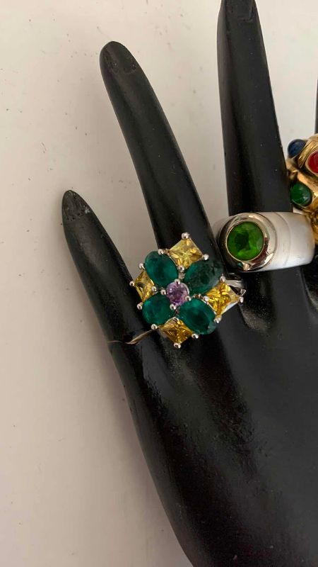 Photo 1 of 4-LADIES BYZANTINE STYLE COCKTAIL RINGS