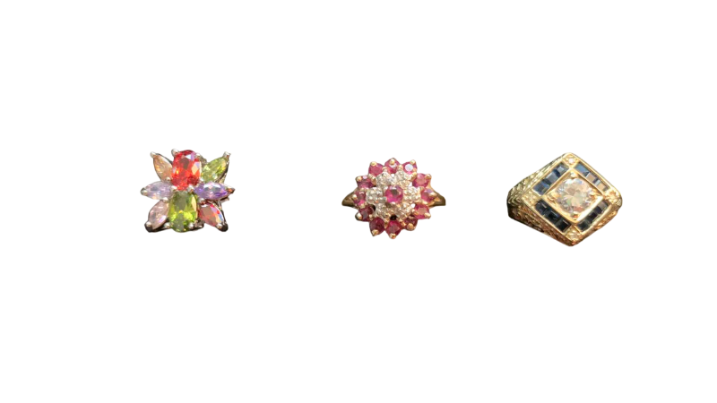Photo 1 of 3-COSTUME JEWELRY RINGS