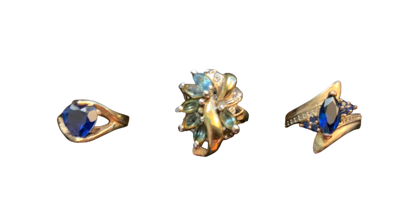 Photo 1 of 3-COSTUME JEWELRY RINGS
