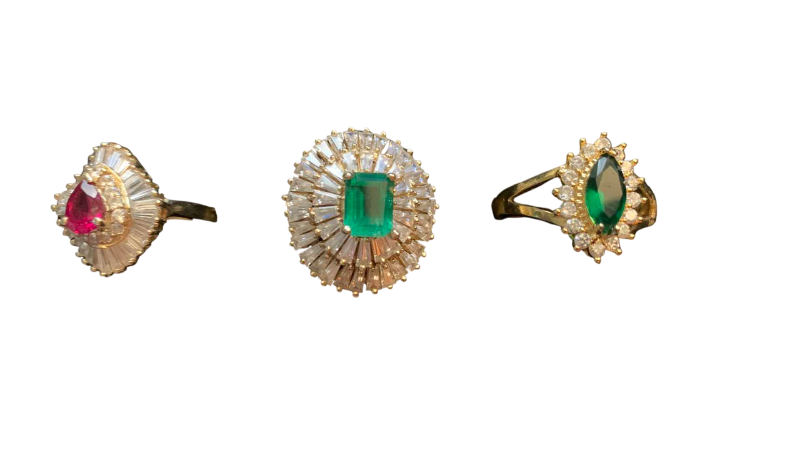 Photo 1 of 3-COSTUME JEWELRY RINGS