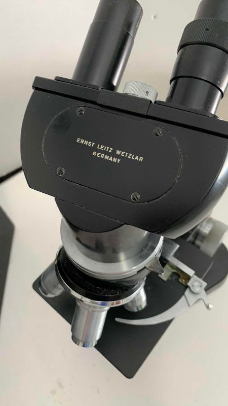 Photo 1 of VINTAGE ERNST LEITZ MICROSCOPE WITH CASE AND ACCESSORIES