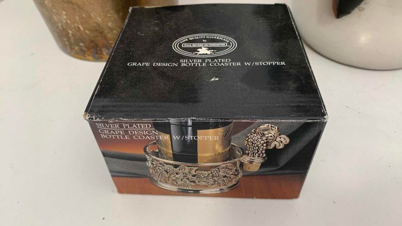 Photo 1 of SILVER PLATED BOTTLE COASTER AND 2-WINE CHILLERS