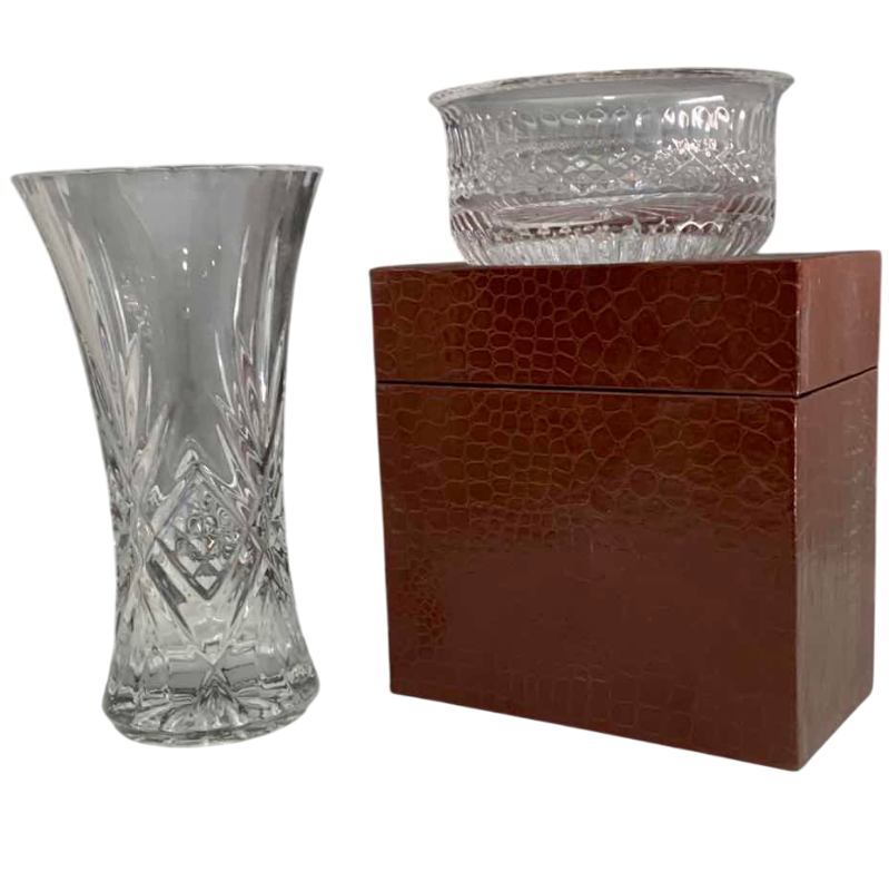 Photo 1 of NEIMAN MARCUS CRYSTAL BOWL AND A CRYSTAL VASE