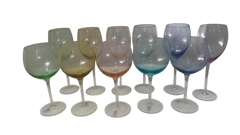 Photo 1 of 11-MULTI-COLOR WINE GOBLETS AND GLASSES