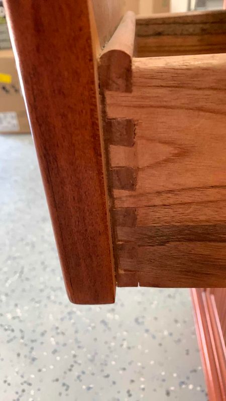 Photo 1 of WOODEN SIDEBOARD WITH DOVETAIL JOINTS ON DRAWERS 59” X 18” H 30”