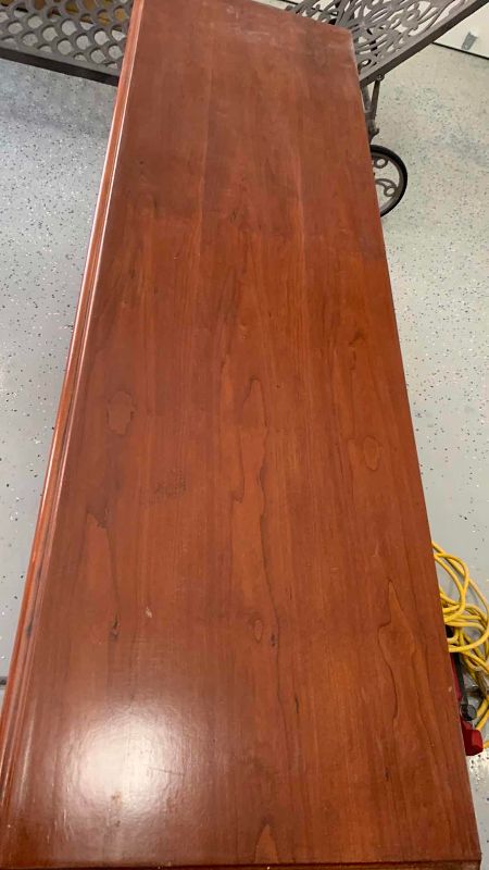 Photo 1 of WOODEN SIDEBOARD WITH DOVETAIL JOINTS ON DRAWERS 59” X 18” H 30”