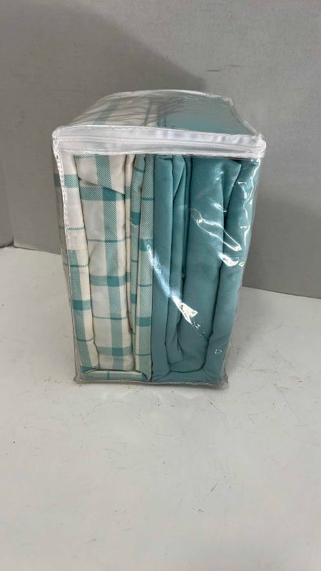 Photo 1 of QUEEN TWO PACK SOLID & PLAID SHEET SET