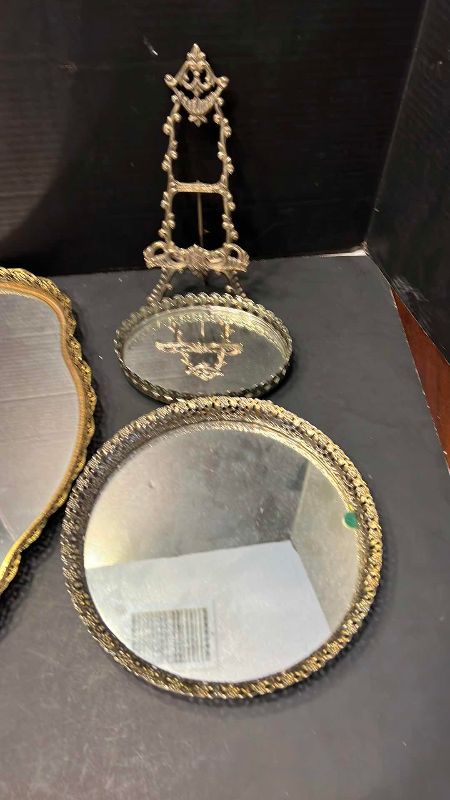 Photo 1 of VINTAGE MIRRORED BUREAU JEWELRY TRAY