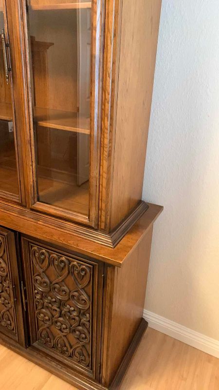 Photo 1 of CURIO CABINET WITH FILIGREE STYLE DOORS 56” X 19” H 80”
