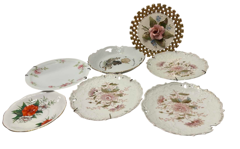 Photo 1 of CERAMIC ORNATE ROSE PLATE & FLOWER PLATES