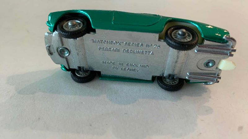 Photo 1 of VINTAGE MATCHBOX SERIES NO. 75 FERRARI BERLINETTA JADE TOW HOOK GREEN MADE IN ENGLAND