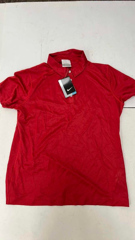 Photo 1 of 9 LARGE WOMEN RED NIKEGOLF DRY FIT SHIRTS