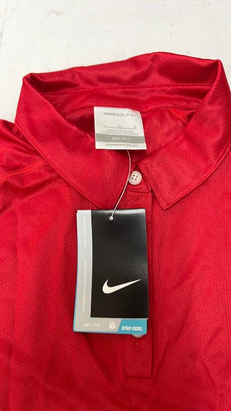 Photo 1 of 9 LARGE WOMEN RED NIKEGOLF DRY FIT SHIRTS
