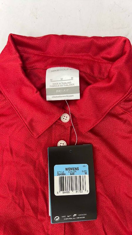 Photo 1 of 9 MEDIUM WOMEN NIKEGOLF DRY FIT RED SHIRT