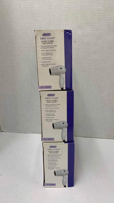 Photo 1 of 3-FIRST CLASS 1600 WATT HAIRDRYERS