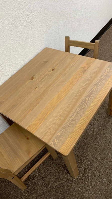 Photo 1 of CHILDRENS WOODEN TABLE AND CHAIRS