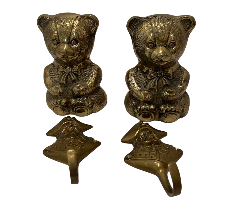 Photo 1 of BRASS CAT BOOK ENDS & PIRATE HANGING HOOKS