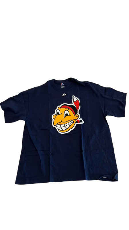 Photo 1 of MLB BASEBALL CLEVELAND INDIANS MEN 2 XL BLUE SHIRT