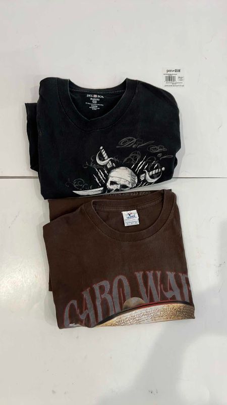 Photo 1 of MENS BROWN & BLACK SKULL T-SHIRTS