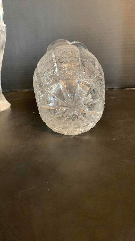 Photo 1 of CUT CRYSTAL VASE AND FLOWERS BASKET 10”