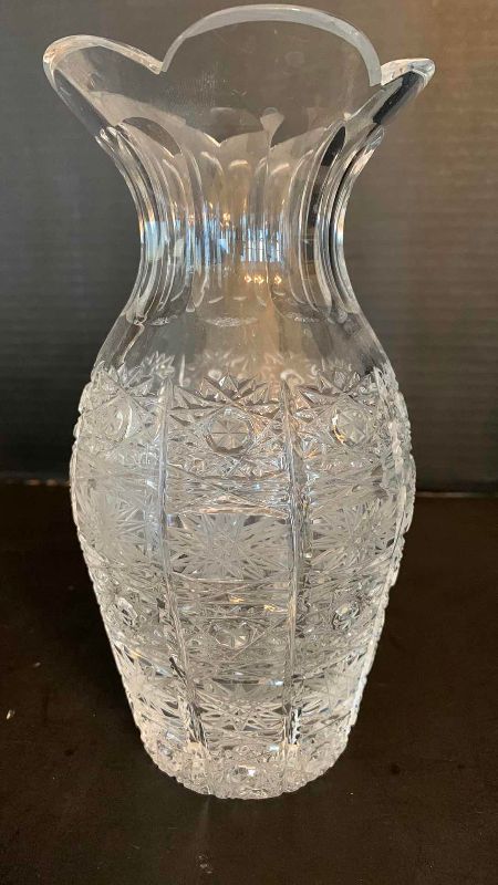 Photo 1 of CUT CRYSTAL VASE AND FLOWERS BASKET 10”