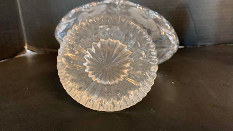 Photo 1 of CUT CRYSTAL VASE AND FLOWERS BASKET 10”