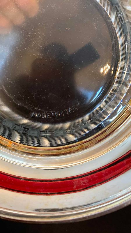 Photo 1 of VINTAGE SILVER PLATED SALAD SERVING WARE WITH VINTAGE CRYSTAL BOWL MADE IN ITALY 9”
