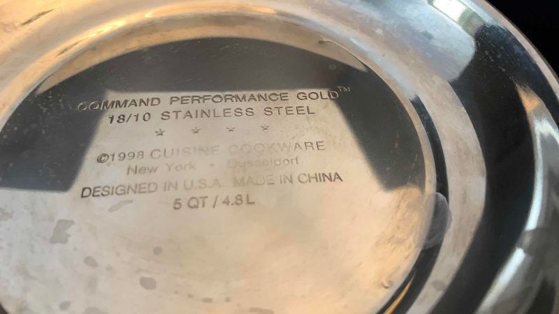 Photo 1 of COMMAND PERFORMANCE GOLD 18/10 STAINLESS STEEL 5 QT. MIXING BOWL AND COLANDER