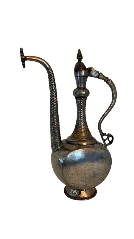 Photo 1 of ANTIQUE 19TH CENTURY PERSIAN QAJAR TINNED COPPER EWER 16”