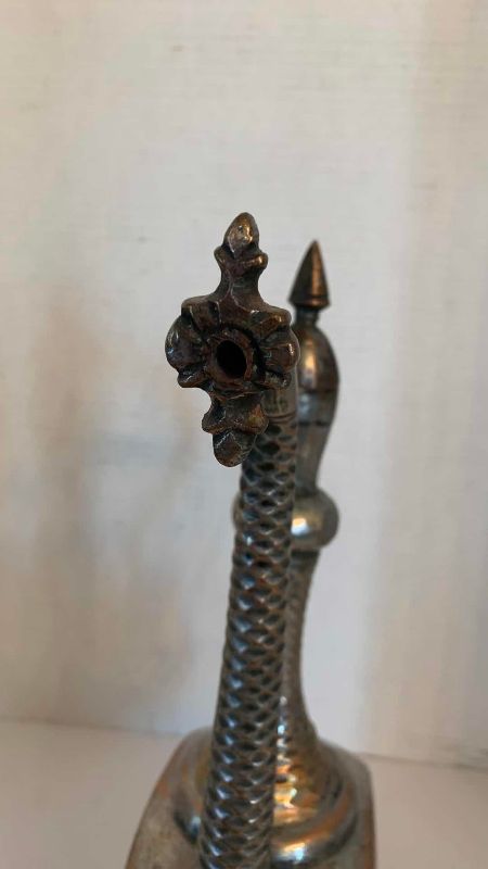 Photo 1 of ANTIQUE 19TH CENTURY PERSIAN QAJAR TINNED COPPER EWER 16”