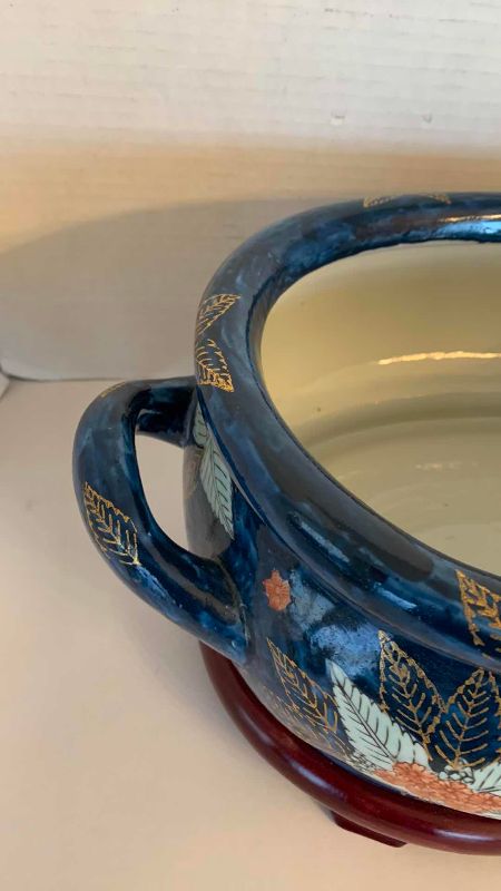 Photo 1 of ASIAN FLORAL OVAL FOOT BATH BOWL 17” WIDE