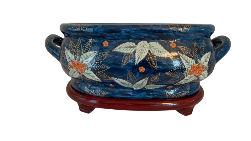 Photo 1 of ASIAN FLORAL OVAL FOOT BATH BOWL 17” WIDE