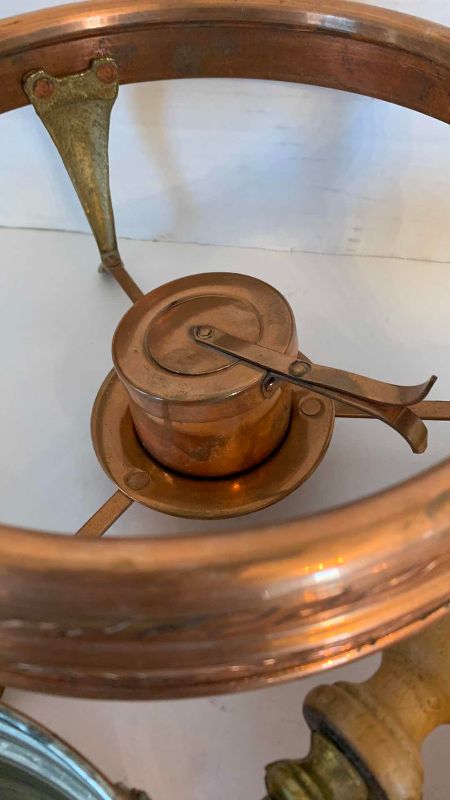 Photo 1 of VINTAGE COPPER CHAFING DISH, BURNER, AND SERVING PAN